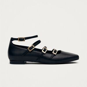 Luke Black Leather Ballet Flats - Alohas
